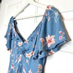 Roxy  NWT Shoulder Shimmy Size M Blue Floral Print Lightweigh Dress Photo 1