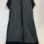 Luxology Laser Cut Out Sheath Dress W/Jeweled Round Neckline M Black/White Photo 1