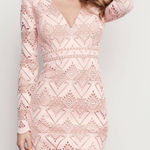 Stylestalker  Elora Light Pink Lace‎ Long Sleeve Open Back Mini Dress Size M Photo 0