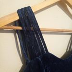 Vintage All That Jazz Crushed Velvet Dress-Small-Skater-Lined-Strappy-Navy-Y2K Photo 3