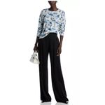 C by Bloomingdale's Cashmere Toile Crewneck Sweater Blue Cream Size XL Photo 11