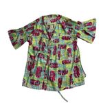 Melissa McCarthy x Seven 7 Colorful Button Blouse Short Sleeve Chiffon XXL Photo 2
