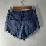 Vibrant  M.I.U. L Denim High Waisted Zipper Down Raw Hem Jeans Shorty Shorts Photo 4