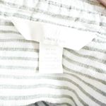 H&M | White Khaki Green Stripe Tie Waist Linen Blouse Top Button Down | Size XXL Photo 6