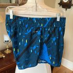 Reebok Colorful Royal Blue Black Print Performance Athletic Shorts Photo 10