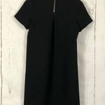 Madewell  black shift tee dress leather trim Photo 4