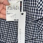 Adelyn Rae NWT  Deep Navy and White Gingham Off-Shoulder Dress sz S Photo 7