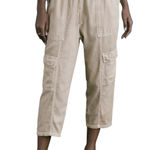 Anthropologie DAILY PRACTICE Women’s Evergreen Cropped Cargo Tan Pant Photo 0