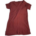 Madewell  Novel Burgundy Viscose Blend V Neck Short Sleeve‎ Casual Dress XS Photo 1