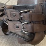 Preview International  Brown Leather Buckle Strappy Kitten‎ Heel Sandals 5.5 Photo 4