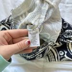 Trina Turk  Womens 6 Blue White Paisley Tassel Hem Pants Flat Front Side Zip Photo 4