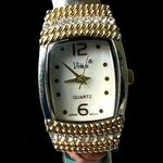 Vivani Ladies Cuff Watch with Crystals and Two Tone Gold Tone Color Photo 1