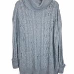 Free People  Oversized Cable Knit Distressed Tunic Sweater Photo 3