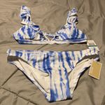 NWT MICHAEL KORS 2 Piece Bikini MK Swimsuit Women’s Size L Swim Wear Summer Fun Blue Size L Photo 1
