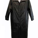 Eddie Bauer  100% Genuine Leather Winter Trench Coat Full Length Black HEAVY DUTY Photo 0