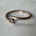 Vintage Dainty Avon Gold Tone Pink Solitaire Birthday Gemstone Ring Size 8.25 Photo 2