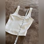 destined  Basic White Ribbed Women’s Tank Top Sz Small EUC Photo 5
