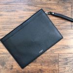 Botkier • Valentina Flap Clutch black pebbled leather envelope purse wristlet Photo 6