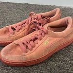 Puma Pink Suede Lace Up Sneakers Size 6.5 C Photo 0