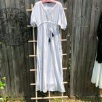 Caribbean Joe  White Embroidered Gold threads Swim Coverup OS Photo 1