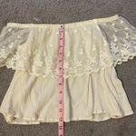 Love Culture  Cream Lace Flowy Crop Top | Size Small Photo 7