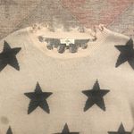 Entro Brand Cream and Black Star Sweater with distressed Hems Photo 6