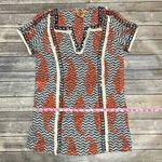 Tory Burch Liseth Fringe Mirrored Tunic Swim Cover Up 8 Semi Sheer Short Sleeve Photo 9