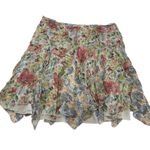 Ralph Lauren Polo  Skirt Womens 8‎ Pink Green Blue Georgette Floral Mini Ruffle Photo 4