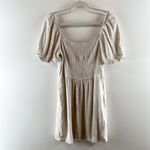 Abercrombie & Fitch Square Neck Puff Short Sleeve Mini Dress Tan Medium Photo 4