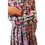 Roberta Roller Rabbit ROLLER RABBIT Shirt Maxi Dress Floral Blue Long Sleeve Cotton Button Down Medium Photo 5