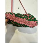 STAUD  Pink Green Swirl Psychedelic Beaded Patterned Bean Convertible Bag Purse Photo 5