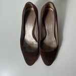 Salvatore Ferragamo Brown Suede Round Toe Kitten Heel Pumps Photo 5