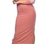 Adidas  Rose Pink Athletic Midi Dress Three Stripes M Photo 0