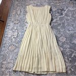 Mango  Butter Yellow Cream Pleated Midi Dress Photo 1