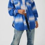 Free People NEW Printed Ruby Jacket / Deep Sea Combo Oversized Shacket Photo 1