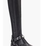 Kurt Geiger Karl Lagerfeld Milla Tall Leather Lug Sole Riding Boots in Black, Size 8M NEW Photo 1