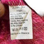 John fee Magic Women's Coral Textured Knit Sweater Boat Neck Ruffled Trim Large Pink Photo 5