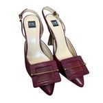 Zac Posen Nena Maroon Red Pointed Toe Stiletto Heel Slingback Pumps Size 7 Photo 0