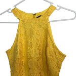 Lulus Yellow Love Poem Floral Crochet Lace Halter Sleeveless Dress Size Medium Photo 1