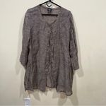 Eileen Fisher  Rumpled Organic Linen Oversized Longline Blazer Duster Jacket L Photo 1