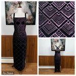 Beautiful Vintage 90s CDC Glitter Velvet Prom Gown! Black Size 8 Photo 1