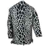 Banana Republic Snow Leopard Print Cocoon Jacket Wool Alpaca Blend Size XS Photo 4