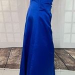 David's Bridal  Royal Blue Strapless Side Ruched Bridesmaid Gown Dress Size 10 Photo 4