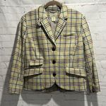 L.L.Bean Women's Wool Blend Plaid Blazer - Yellow, Purple, and blue Size 14P Photo 0