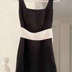 ABS Allen Schwartz Collection Vintage Y2K Satin Bow Back Mini Dress Black Size 6 Photo 4