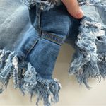 No Boundaries  Light Wash High Rise Raw Fringe Hem‎ Distressed Short Shorts Sz 17 Photo 2