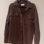 Hippie Rose  Brown Ribbed Jacket Top Photo 0