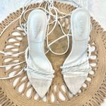 Schutz Jhessy White Leather Lace-Up Heels Size 6.5B Photo 2
