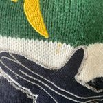 Vintage Paul Vivaldi Unisex Medium Beaded Crewneck Knit Chunky Sweater Airplane Green Photo 1