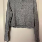 Sonoma Grey Heathered Slight Cropped Thermal Cozy Long Sleeve Shirt Photo 0